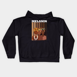 Melanin Afro Queens Black Pride Kids Hoodie